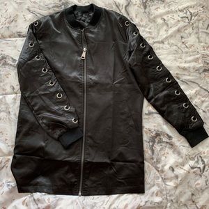 Black Long Bomber Jacket